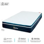 Colchón AO Eurotop, con Pillow Top superior interno y resortes Pocket con Firmeza Medium/Media - Imagen 3