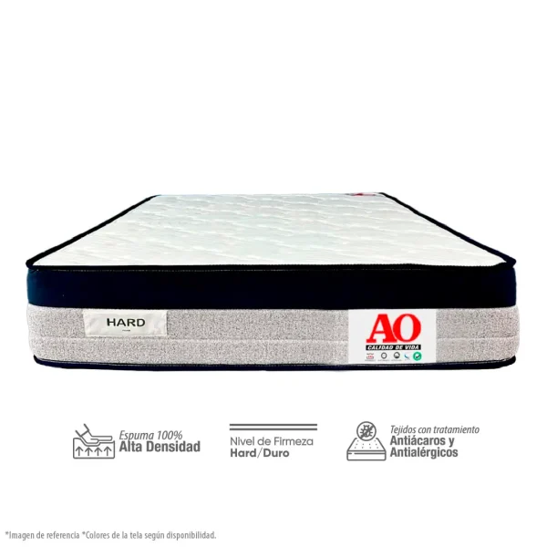 Colchón AO Hard Foam, con núcleo 100% de espuma de alta densidad