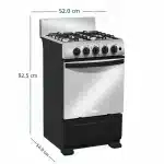 Estufa de piso a Gas 76 cm Inox Mabe | EMC5150SNX1 - Imagen 2