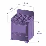 Estufa de piso a Gas 52 cm Inox Centrales| CCC20GTGXN-6 - Imagen 5