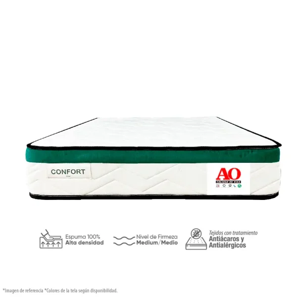 Colchón AO Confort Foam, con núcleo 100% de espuma de alta densidad